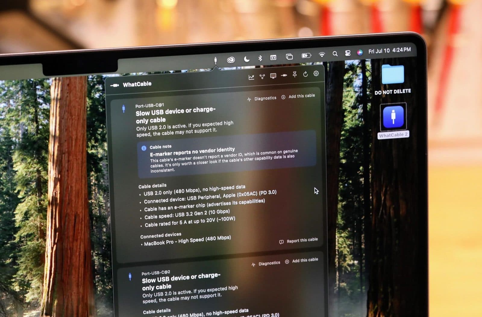 แอปฟรีบน Mac ช่วยเช็กสาย USB-C ได้ว่าเร็วหรือช้า