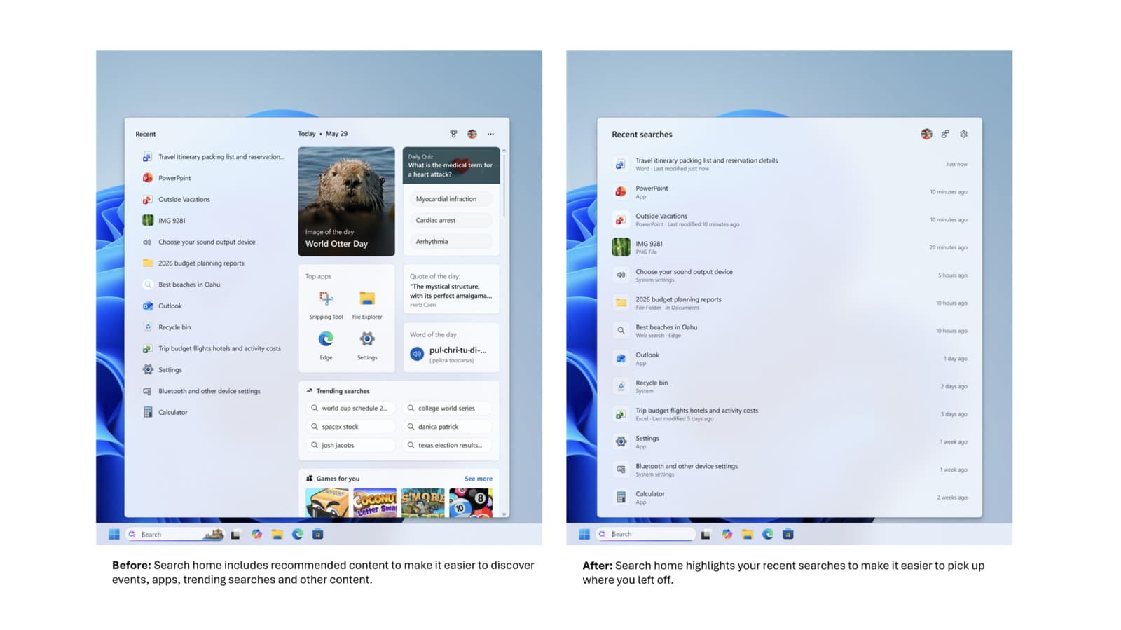 Microsoft ปรับ Windows Search Box ให้เรียบง่ายและใช้งานได้มากขึ้น