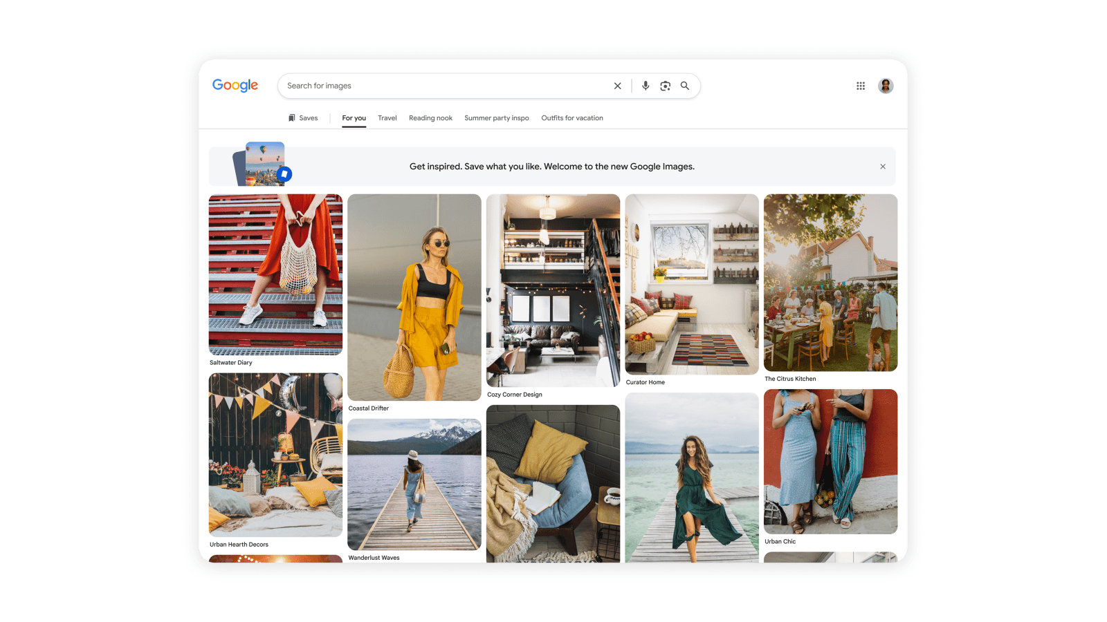 Google Images ปรับหน้าแรกให้แนะนำรูปก่อนเริ่มค้นหา