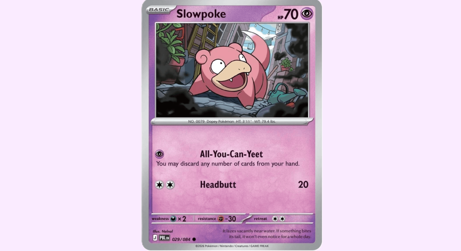 Slowpoke การ์ดใหม่ใน Pokémon TCG มาพร้อมท่า “All-You-Can-Yeet”
