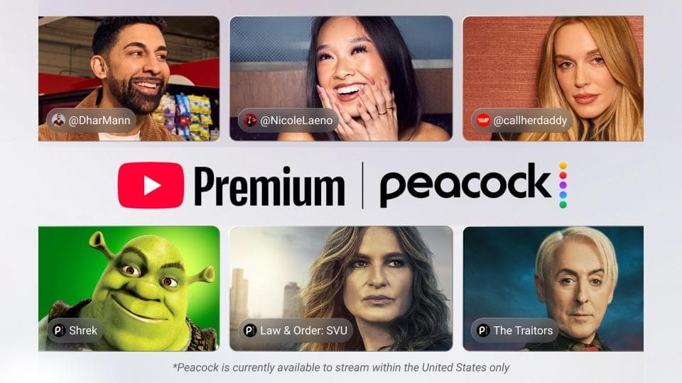 YouTube Premium เตรียมแถม Peacock ให้สมาชิกในสหรัฐฯ โดยไม่คิดเพิ่ม