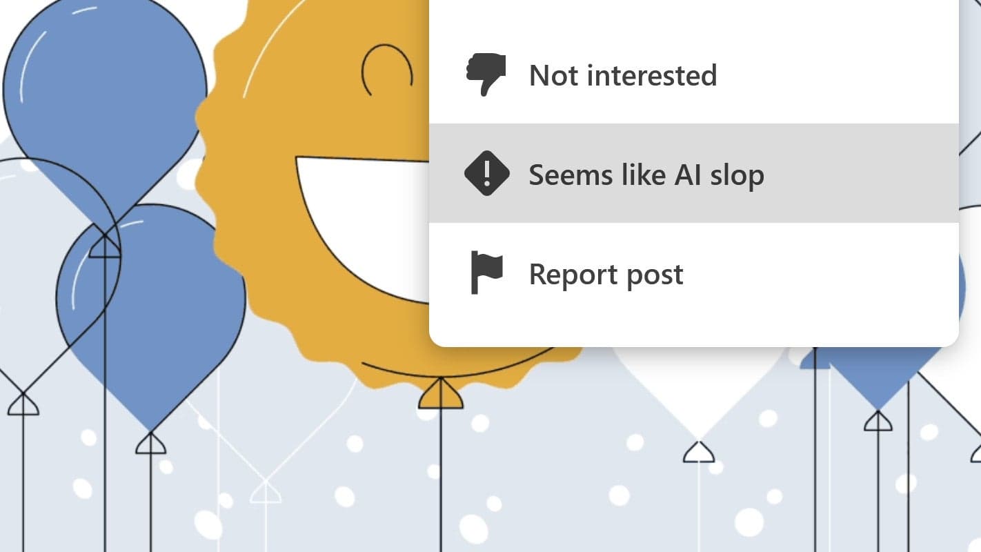 LinkedIn เพิ่มปุ่มรายงานคอนเทนต์ AI คุณภาพต่ำบนฟีด