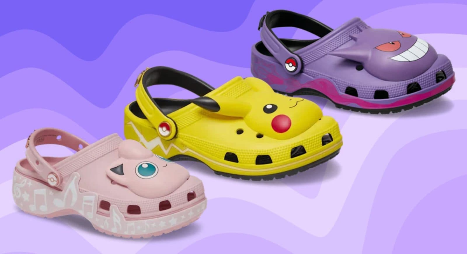 Crocs เปิดตัวรองเท้าแตะ Pokémon เพิ่มอีก 3 ดีไซน์ ทั้ง Pikachu, Gengar และ Jigglypuff