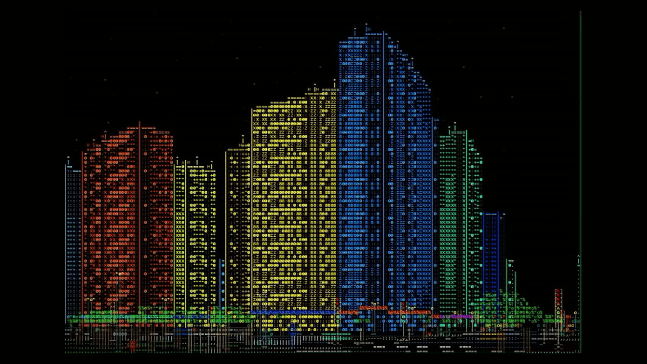 นักพัฒนาเดี่ยวสร้างเมืองไซเบอร์พังก์สำรวจได้ด้วย ASCII เกือบทั้งหมด