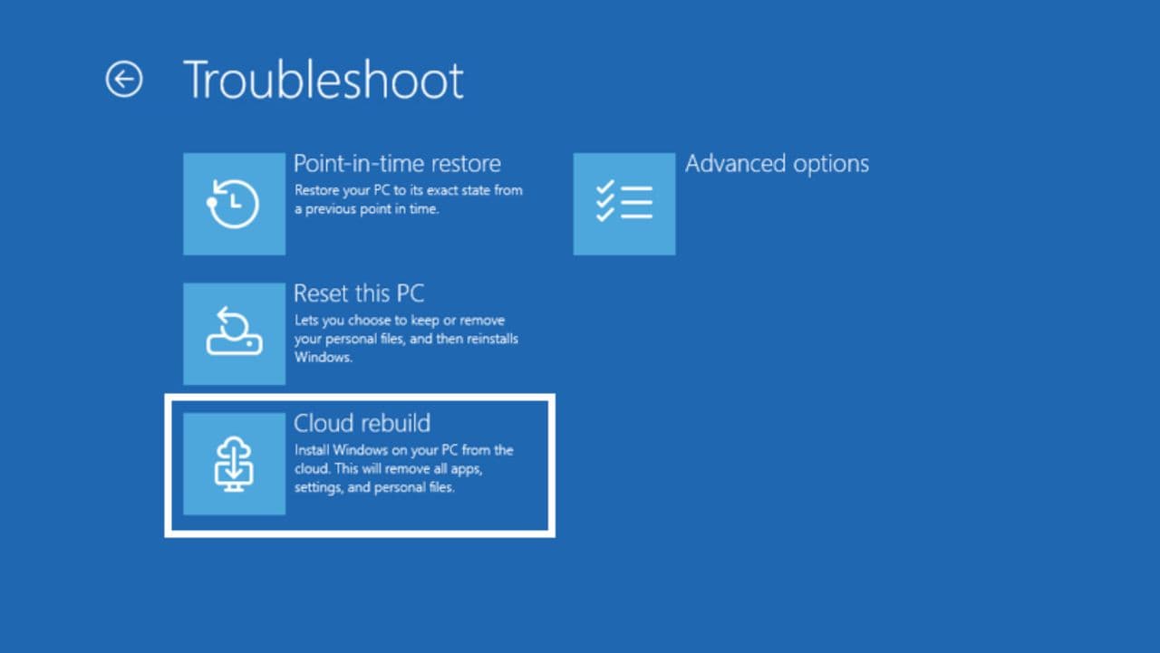 Windows 11 เพิ่มกู้คืนระบบผ่านคลาวด์ได้ แม้เครื่องบูตไม่ขึ้น