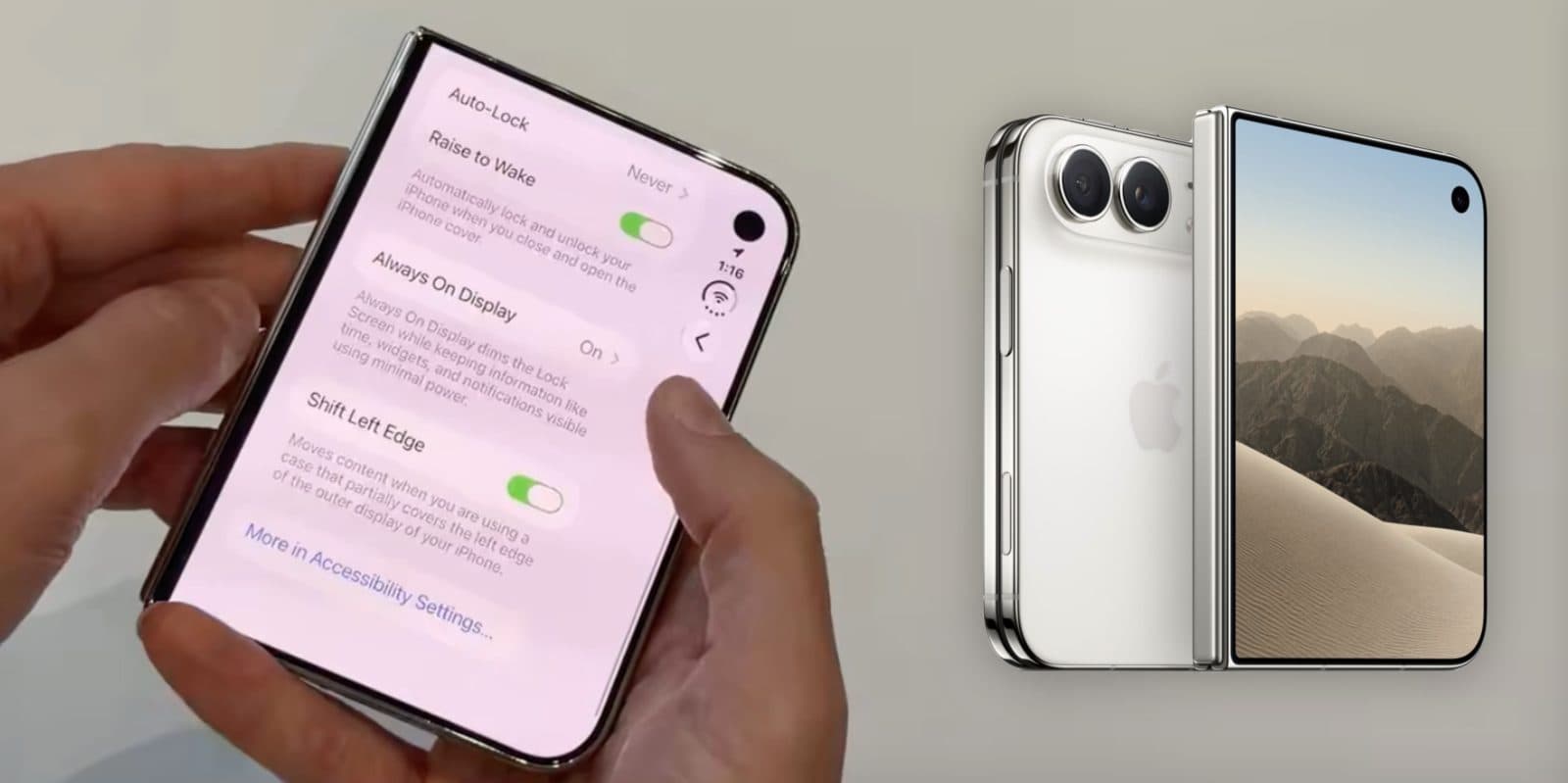 iPhone Duo พบตัวเลือกเพิ่มขอบดำปลอมบนจอนอกเพื่อช่วยใช้เคส