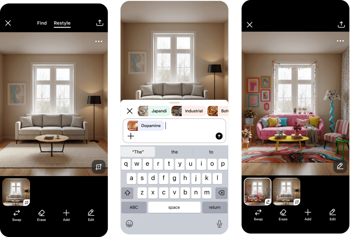 Pinterest ทดลองฟีเจอร์ AI “Restyle” ช่วยรีดีไซน์ห้องจากรูปจริง