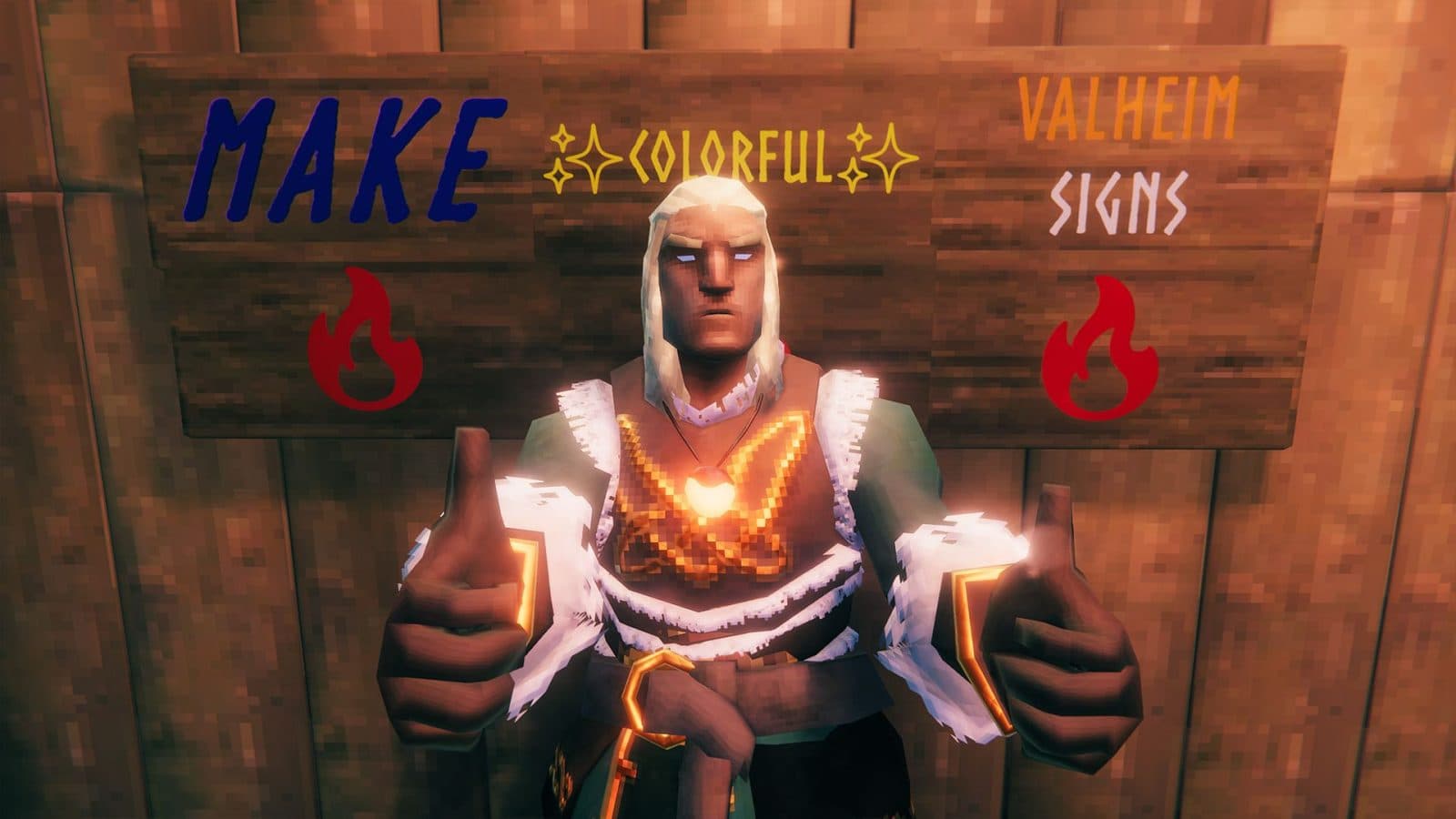 Valheim ใช้โค้ดสีและสัญลักษณ์บนป้ายได้โดยไม่ต้องลงม็อด