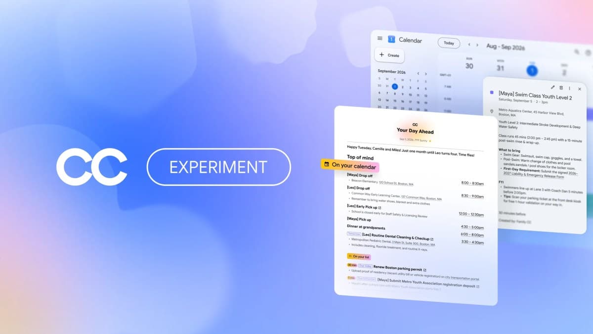 Google ปรับ CC เป็นเอเจนต์ AI ช่วยครอบครัวจัดการบ้านและตารางชีวิต