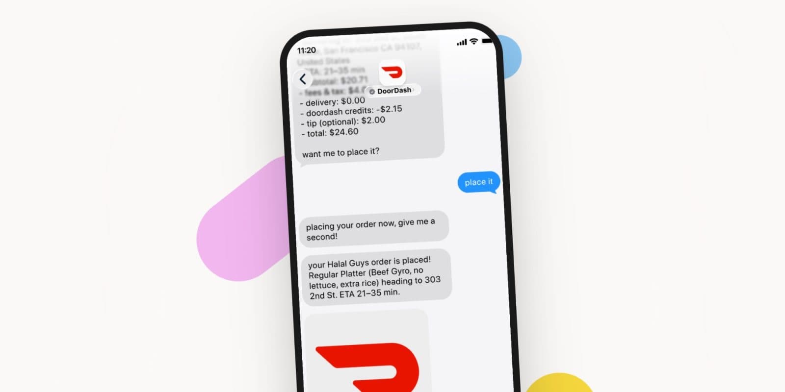 DoorDash สั่งอาหารผ่านข้อความใน Apple Messages ได้แล้ว