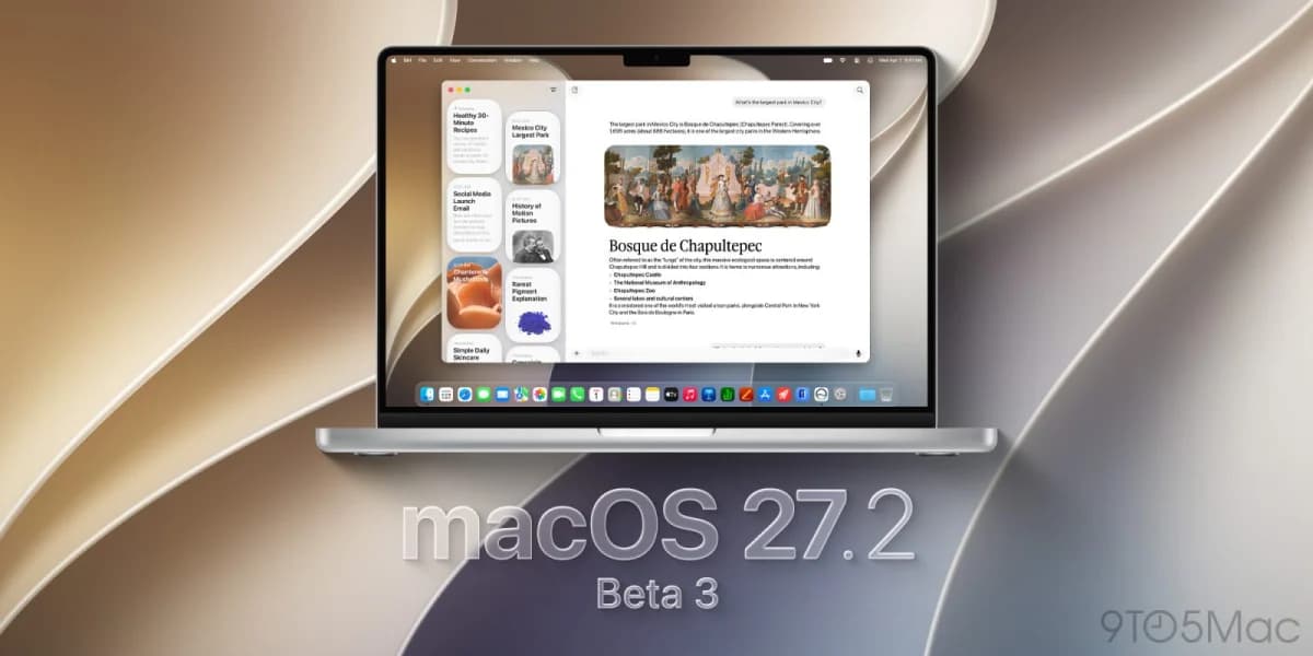Apple ปล่อย macOS 27.2 Golden Gate เบต้า 3 ก่อนเปิดตัวจริง