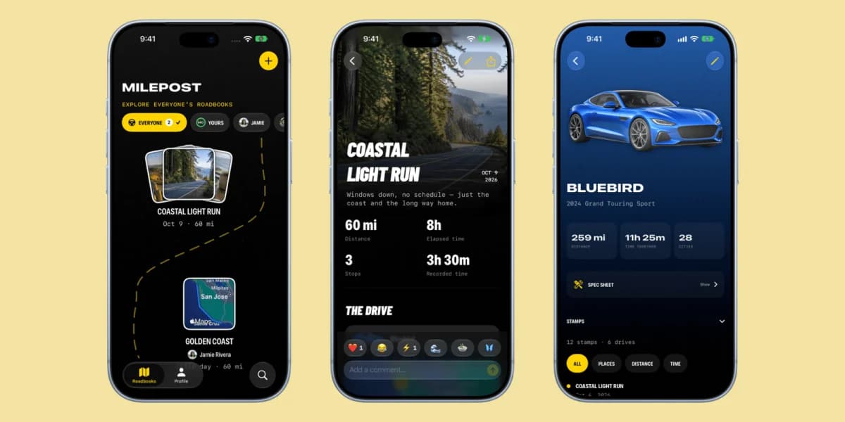 Milepost แอปบันทึกการขับรถที่เปลี่ยนทริปบนถนนให้กลายเป็นไดอารี่