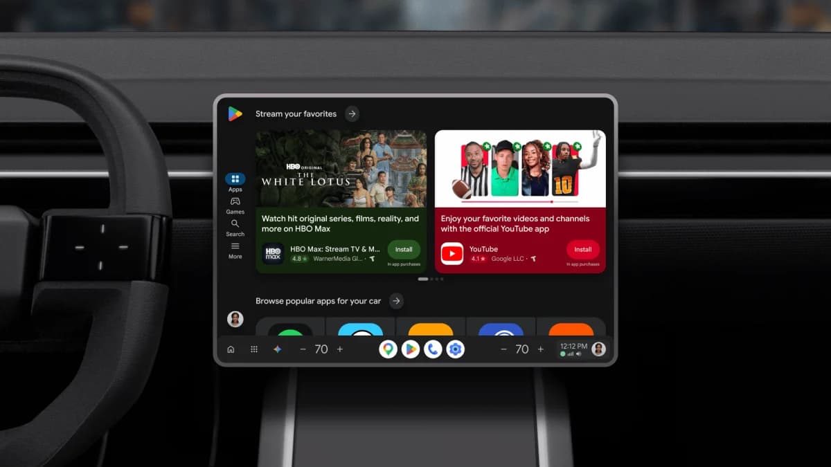 Google ปรับโฉม Play Store สำหรับรถยนต์ที่ใช้ Google built-in