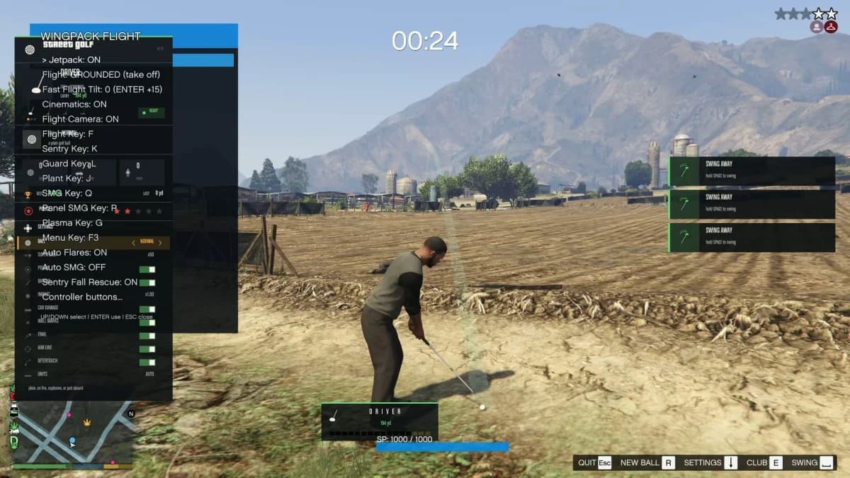 ม็อดปลูกกัญชาใน GTA 5 ล่มเพราะปุ่มเดียวกับกอล์ฟและเจ็ตแพ็ก