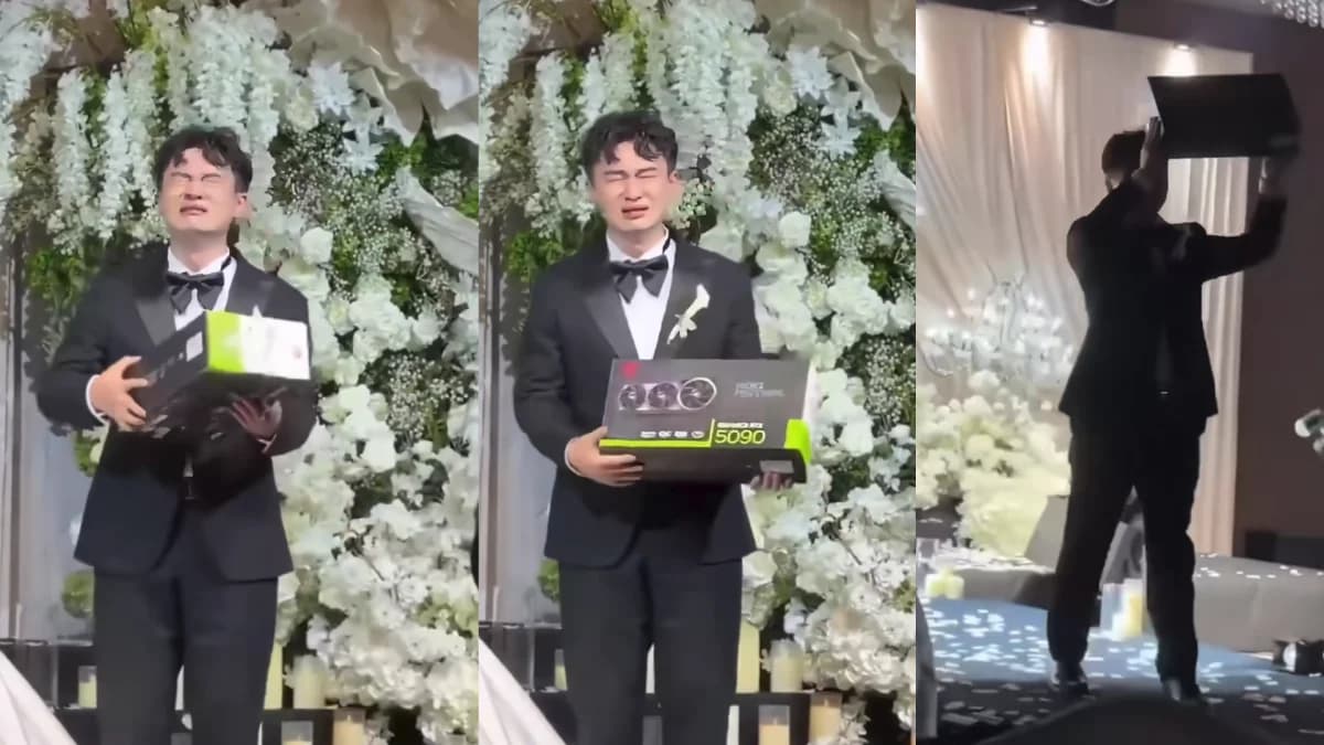 ชายซึ้งจนร้องไห้เมื่อได้ RTX 5090 ในวันแต่งงาน แต่ราคาพุ่งกว่า 9,000 ดอลลาร์