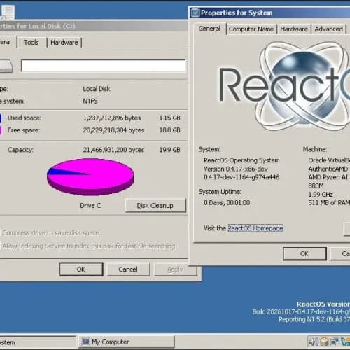ReactOS เดินหน้าอีกขั้น ติดตั้งลงพาร์ทิชัน NTFS ได้แล้ว