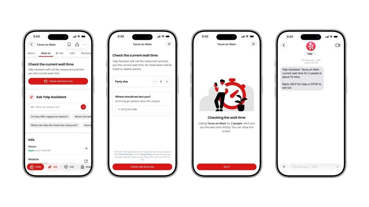 Yelp เพิ่มผู้ช่วย AI โทรเช็กคิวร้านอาหารและแนะนำแบบจำเพาะบุคคล