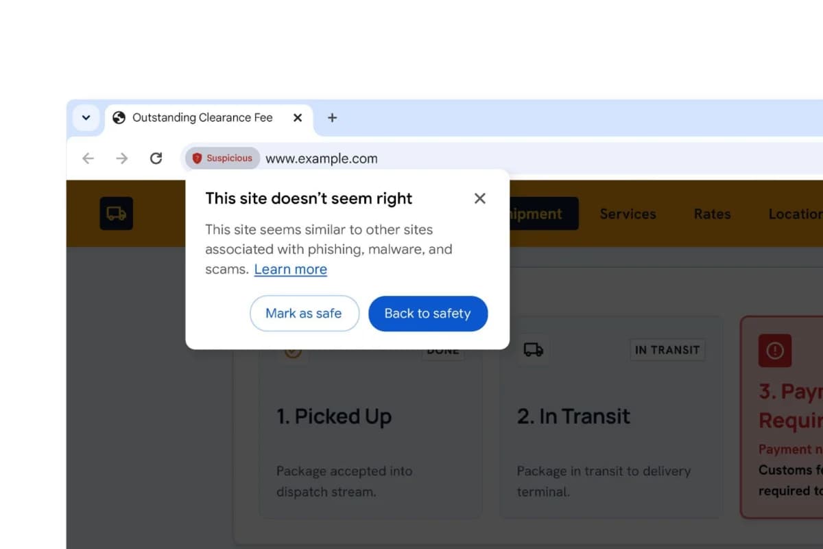 Chrome เริ่มเตือนก่อนเข้าเว็บที่อาจน่าสงสัย