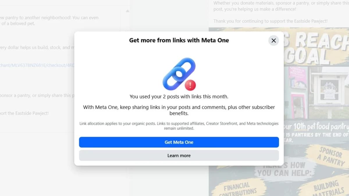 Meta ทดสอบเก็บค่าลิงก์จากเพจรัฐและองค์กรไม่แสวงกำไรบน Facebook