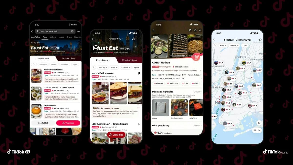 TikTok เปิดฟีเจอร์แนะนำร้านอาหารในแอป ท้าชน Yelp และ Google Maps