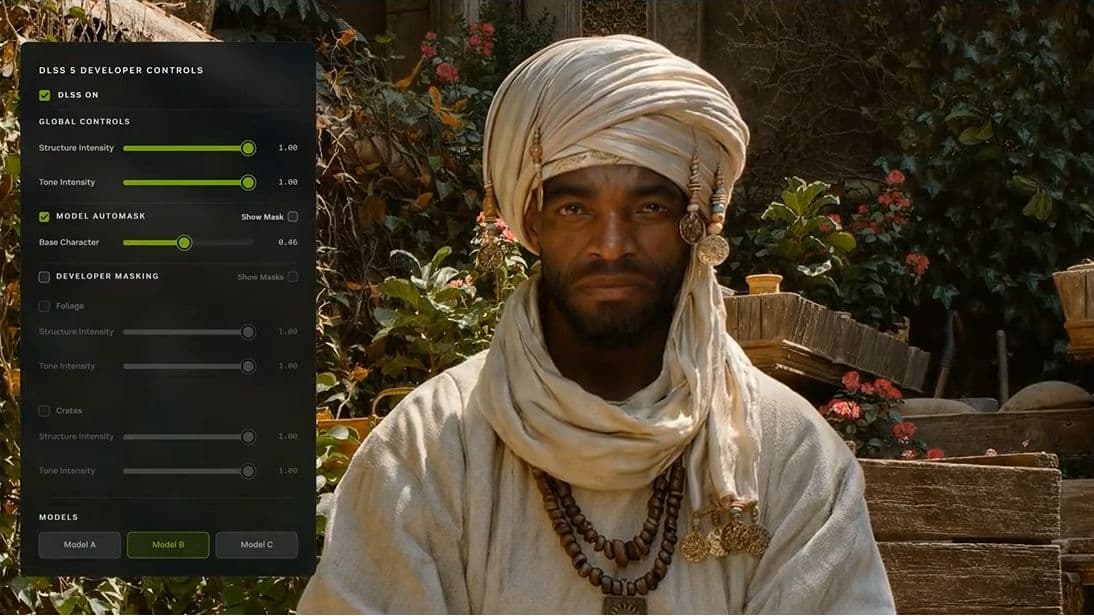 Nvidia เผยตัวควบคุม DLSS 5 ที่นักพัฒนาใช้ได้ มี 2 สไลเดอร์หลักปรับความเข้มของ AI