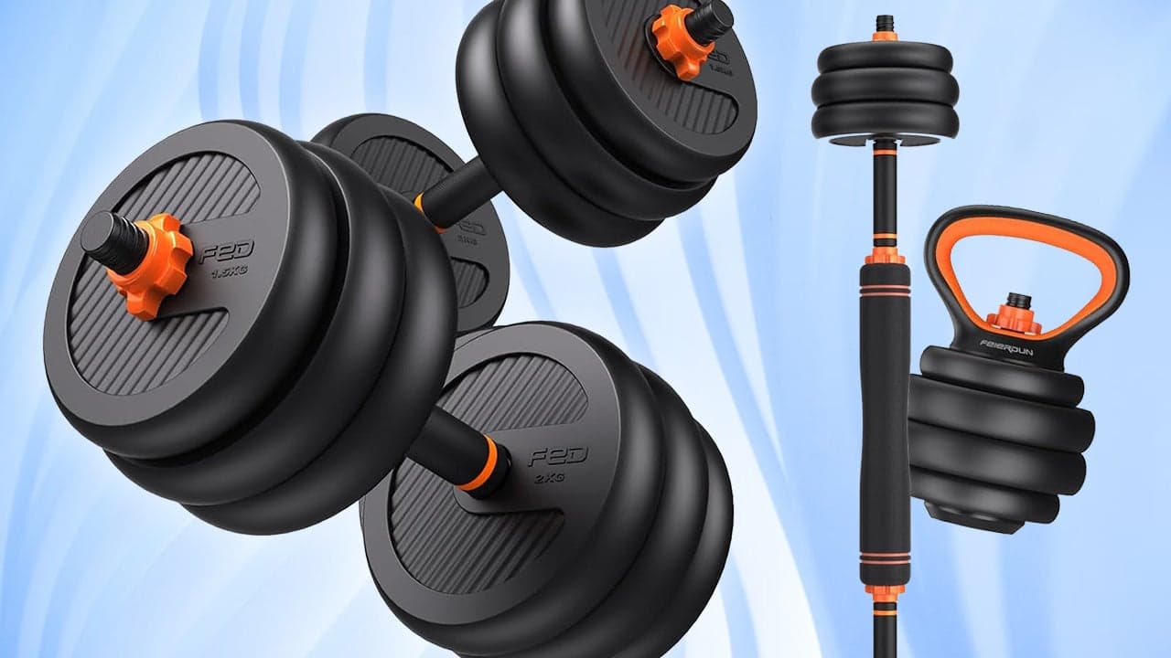 FED Fitness ดัมเบลปรับน้ำหนักได้ ราคาโปร $56.60 แปลงเป็นเคตเทิลเบลล์หรือบาร์เบลล์ได้