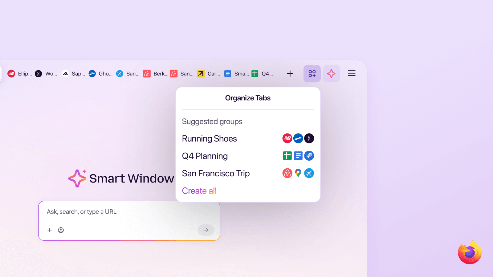 Firefox เพิ่ม Smart Window ให้ตอบแชตจากเว็บจริงและช่วยจัดแท็บอัตโนมัติ