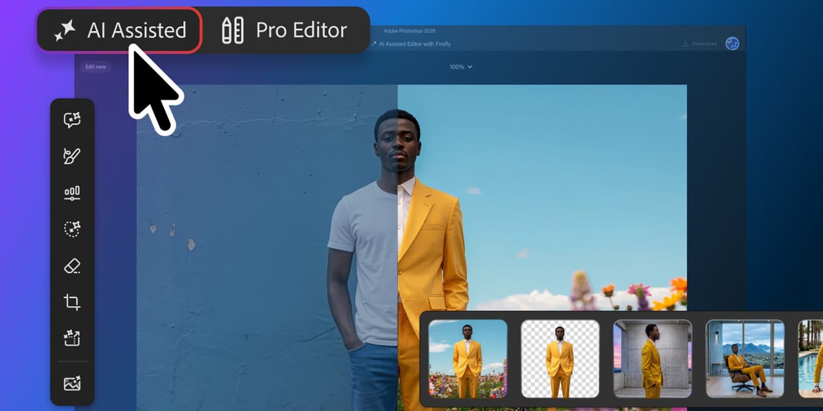 Photoshop เพิ่มโหมด AI Assisted Editor ให้แก้ภาพด้วยพรอมต์ได้โดยตรง