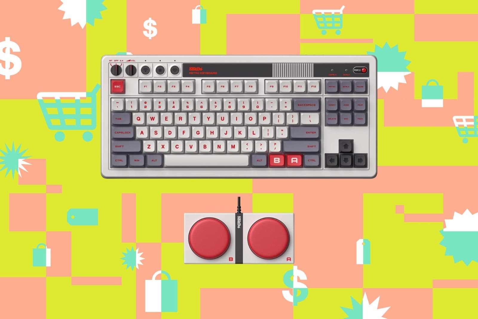 คีย์บอร์ดกลไก 8BitDo ดีไซน์เรโทรพร้อมปุ่มเสริม ลดราคา 30%