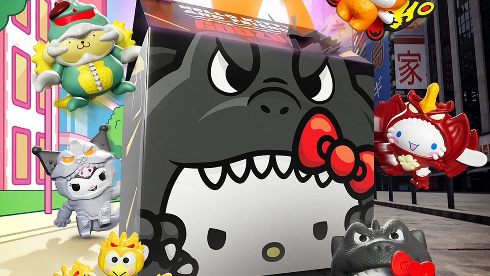 แมคโดนัลด์จับ Hello Kitty x Godzilla ลงแฮปปี้มีล 8 แบบ เริ่ม 18 สิงหาคม