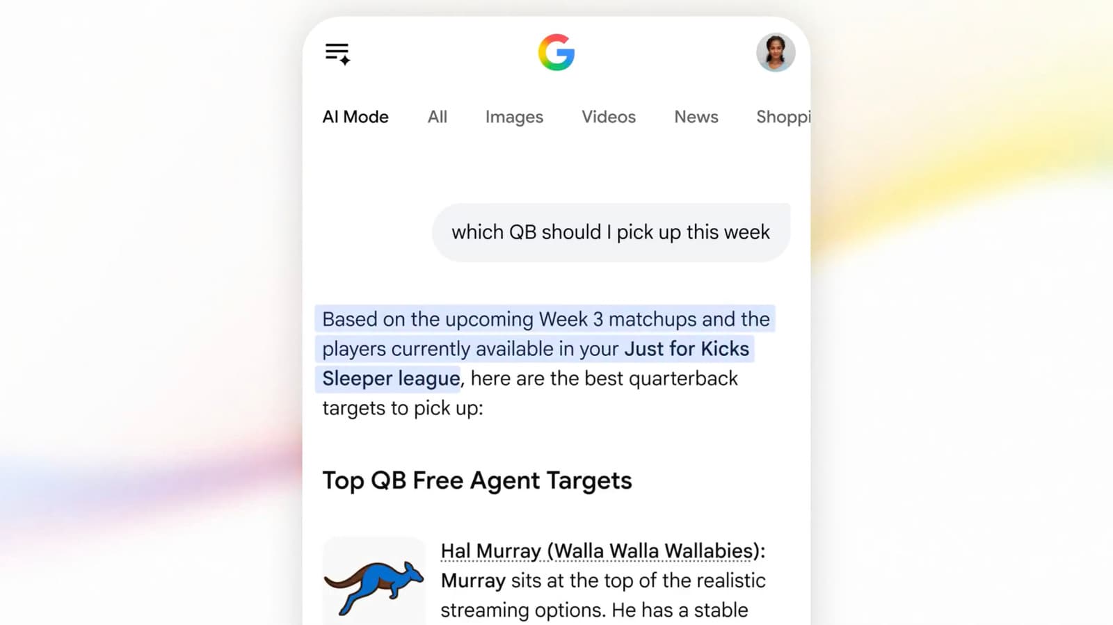 Google เพิ่ม AI Mode ช่วยจัดการแฟนตาซีฟุตบอล