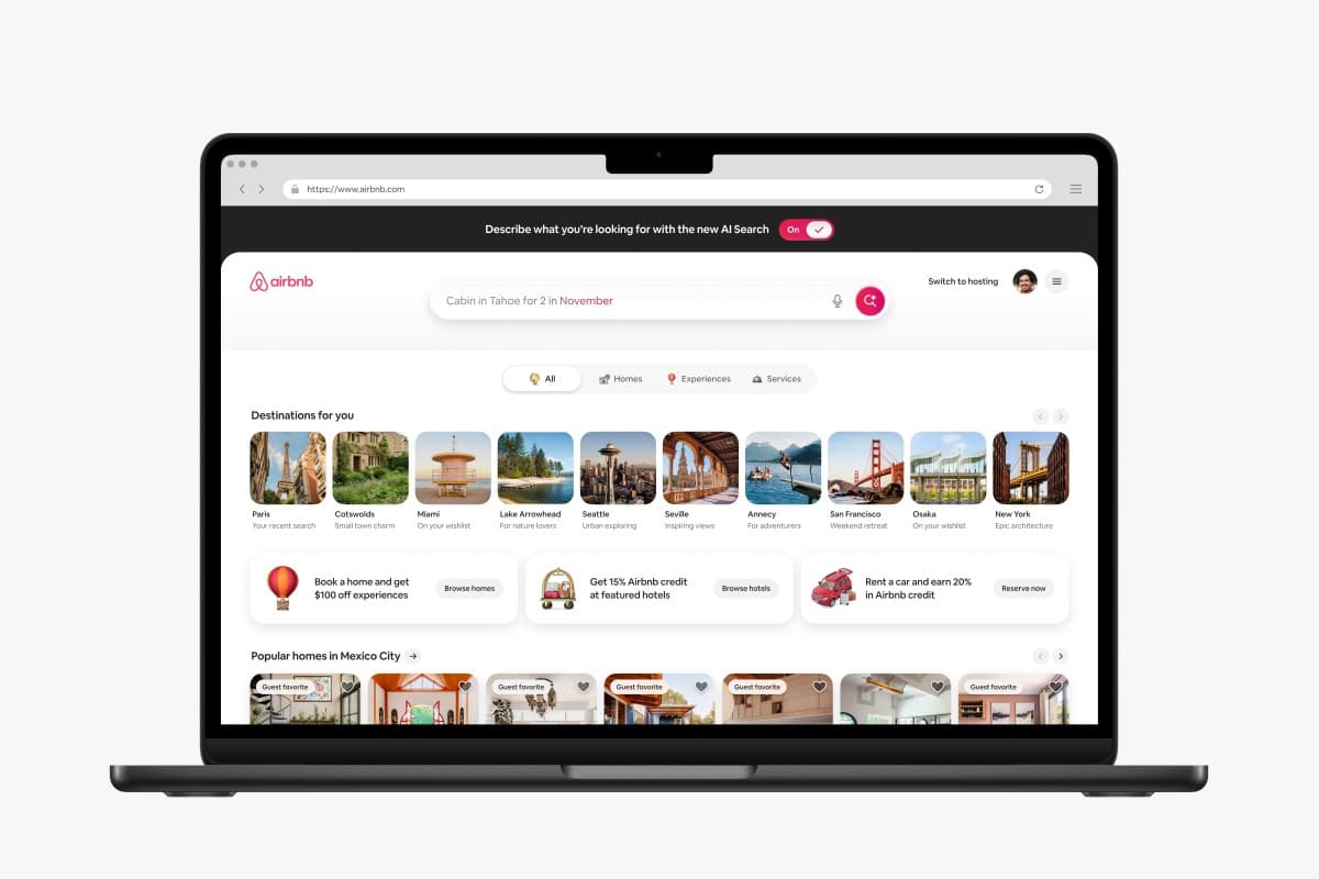 Airbnb เพิ่มค้นหาด้วย AI และฟีเจอร์โซเชียลใหม่ พร้อมบริการเสริมในบางพื้นที่