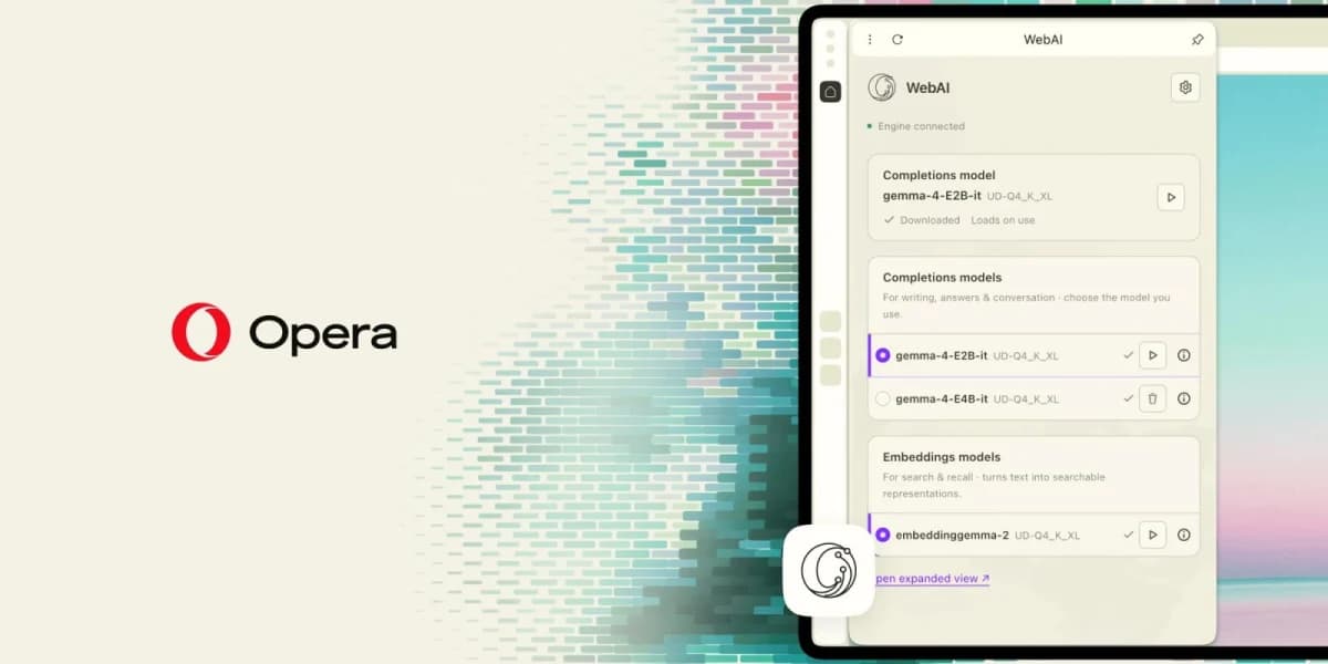 Opera One เพิ่มทดลองเรียกใช้โมเดล AI ของ Apple บน Mac ได้ในเบราว์เซอร์